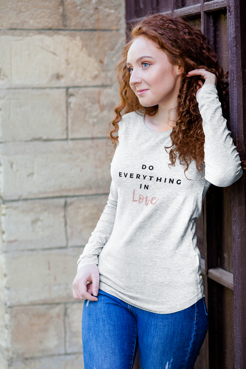 Do Everything in Love Long Sleeve Shirt-Ladies'